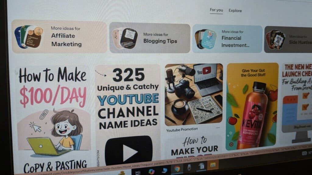 Picture of Pinterest home page from my computer.