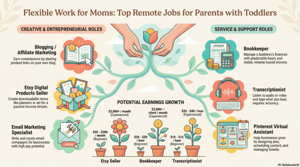 Infographic on work from home jobs.