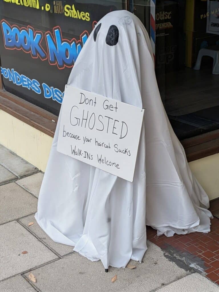 A picture of a ghost with a message "don't get ghosted." Some wonder about the best digital tip jar platforms for creators and bloggers.