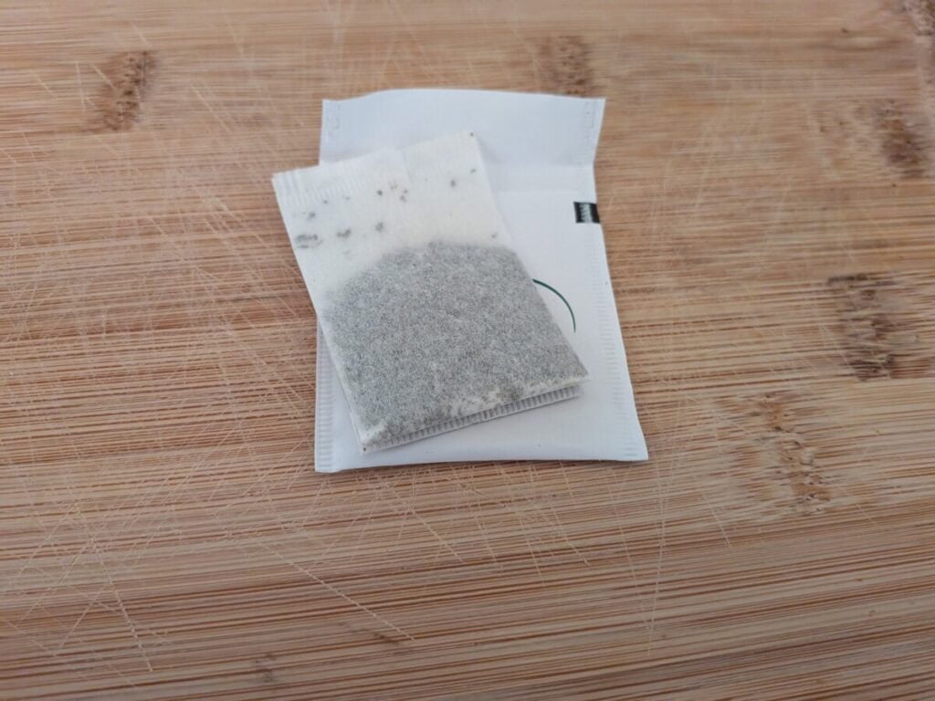 A picture of a normal tea bag. Some wonder are tea bags made of plastic?